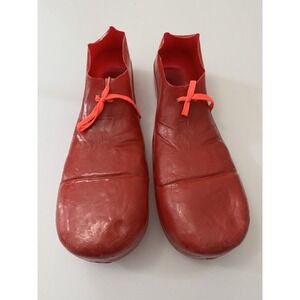 Vintage Rubies Red Plastic Blow Mold Clown Shoes Adult 1978 15" Costume Cosplay